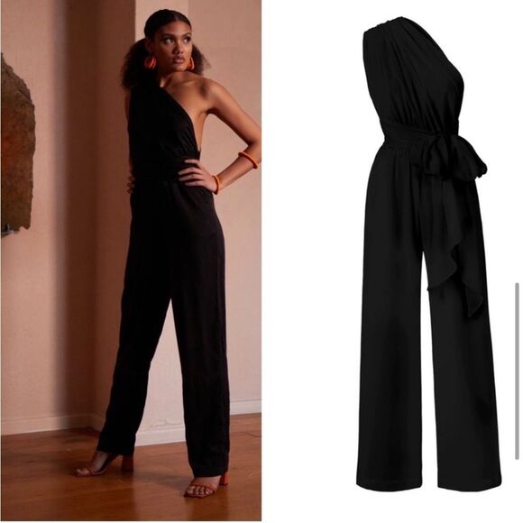 NEW Diarrablu Umy Wrap Jumpsuit Convertible Black Size L - Picture 2 of 11